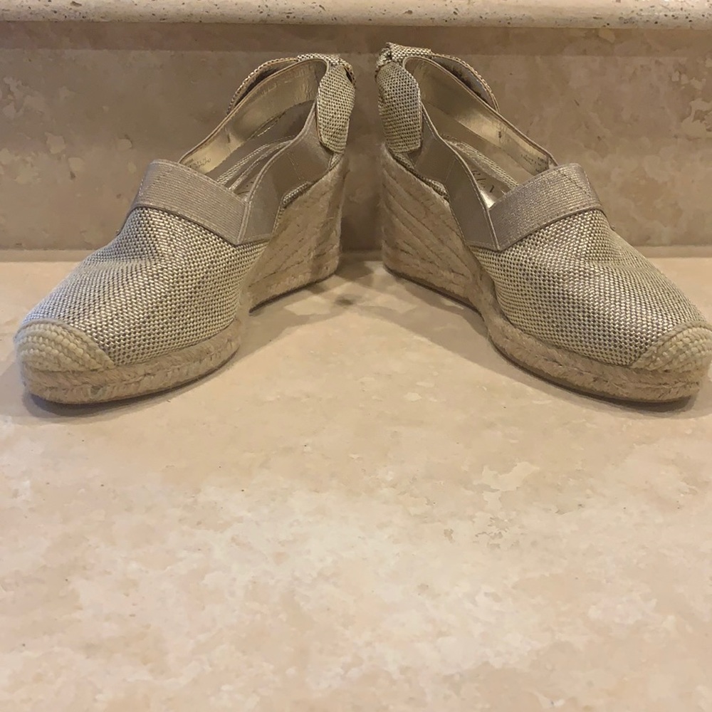 Lauren by Ralph Lauren wedge espadrille in gold